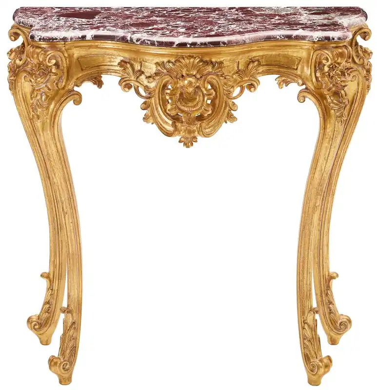 Begrenztes Angebot Casa Padrino console baroque de luxe avec dessu en marbre or / rouge 93 x H. 88 cm - Meubles Baroques - Fabriqué en Italie