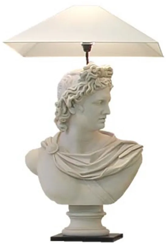 Mega-Angebot Casa Padrino lampe de table baroque de luxe gris / noir / blanc - Lampe de bureau de style baroque
