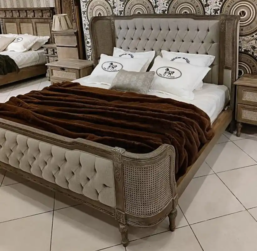 Schnäppchen Pompöös de Casa Padrino lit double baroque de luxe Provence gris / marron - Conçu par Harald Glööckler