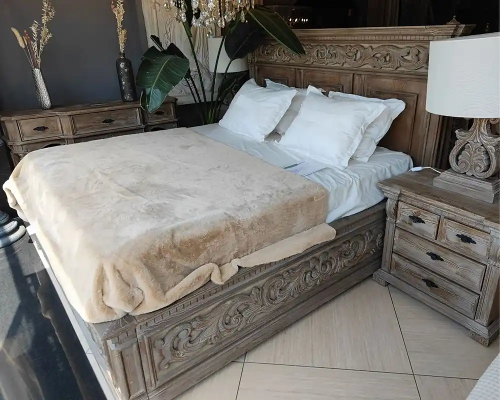 Meistverkauft Pompöös de Casa Padrino lit double baroque de luxe Provence marron / gris - Conçu par Harald Glööckler