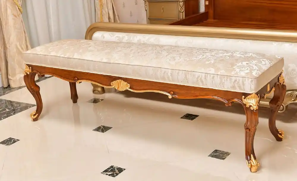 Casa Padrino banc baroque de luxe crème / marron / or 170 cm - Meubles baroques - Fabriqué en Italie Jetzt Bestellen