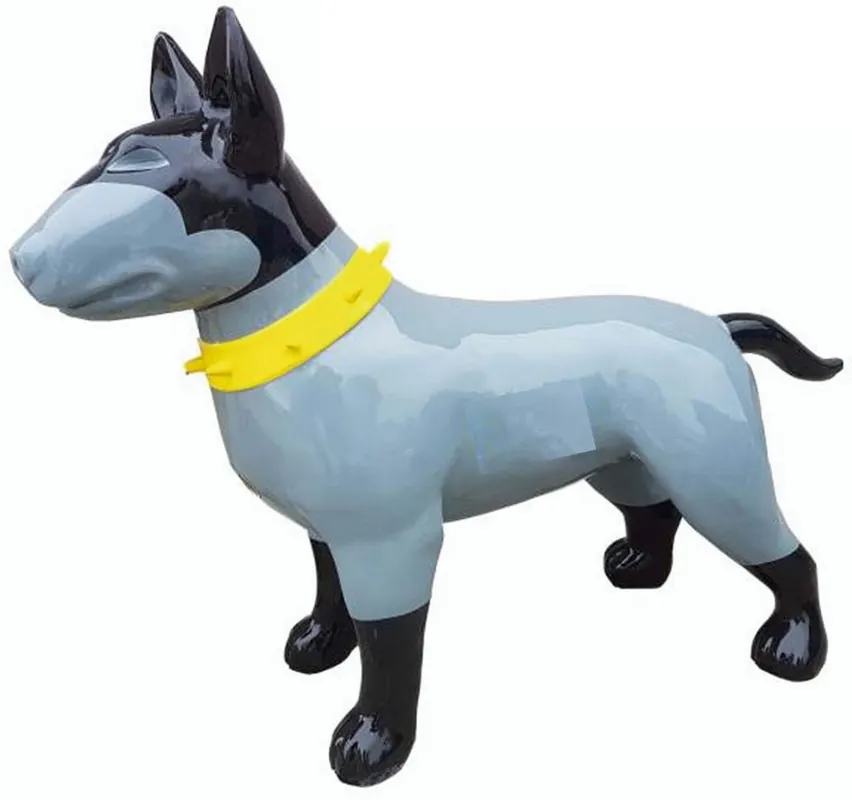 Neu Casa Padrino figurine décorative XXL chien gris / noir / jaune 116 cm - Sculpture décorative de jardin