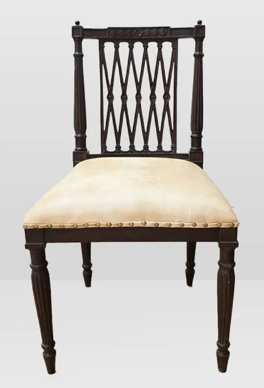 Garantierte Lieferung Casa Padrino chaise de salle à manger baroque de luxe beige / marron foncé - Meubles Baroques - Fabriquée en Italie