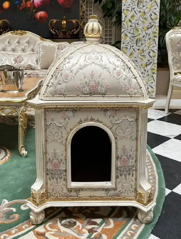 Sichere Zahlung Pompöös de Casa Padrino maison pour chats baroque Provence argent / crème blanc / or - conçue par Harald Glööckler