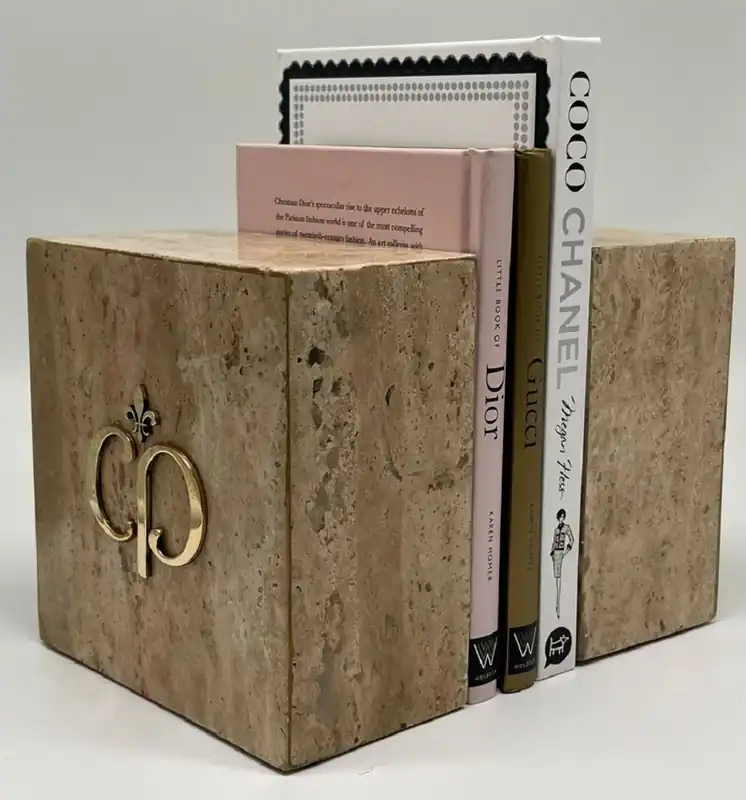 Casa Padrino ensemble serre-livres décoratifs en marbre de luxe marron / or Mega-Angebot