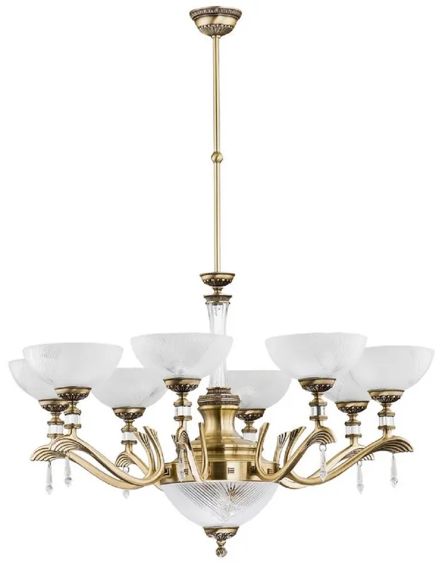 Billig Casa Padrino lustre baroque de luxe en cristal laiton avec patine / blanc Ø 88 cm