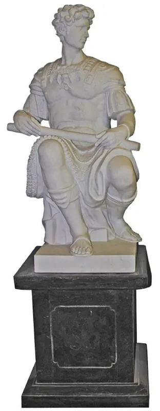 Expressversand Casa Padrino sculpture en marbre de style antique romain sur colonne côté gauche gris / noir H. 200 cm