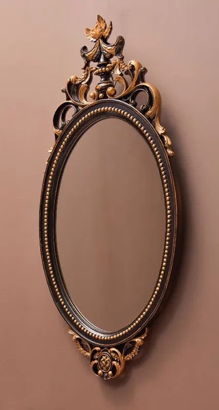 Casa Padrino miroir baroque de luxe noir / or H. 102 cm - Miroir mural ovale de style baroque - Fabriqué en Italie Aktuell