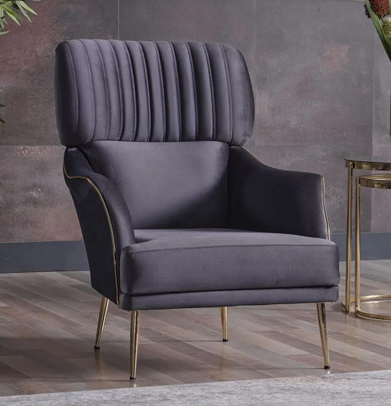 Casa Padrino fauteuil de salon de luxe violet / or H. 99 cm - Meubles de luxe Must-Have
