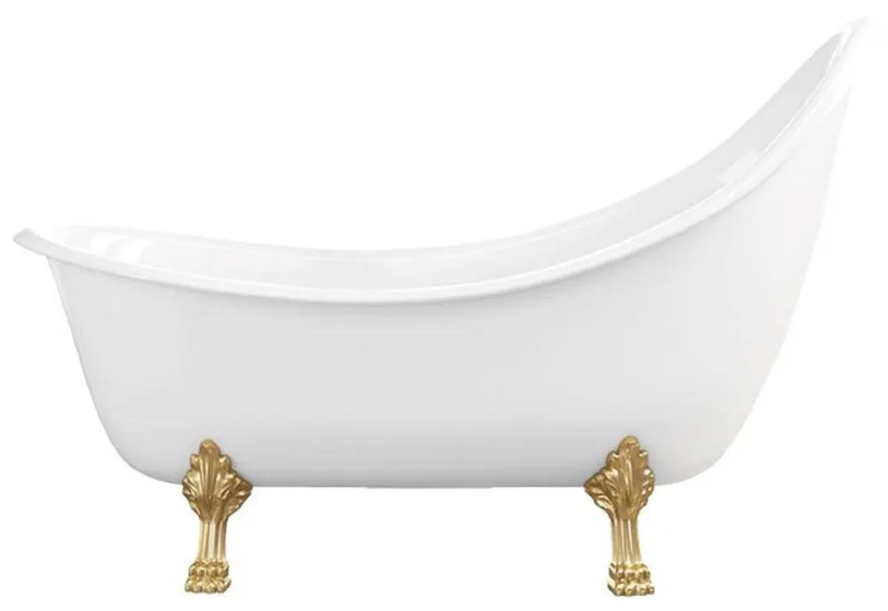 Casa Padrino baignoire Art Nouveau blanc / or 180 cm - Baignoire autoportante style rétro Preiswert