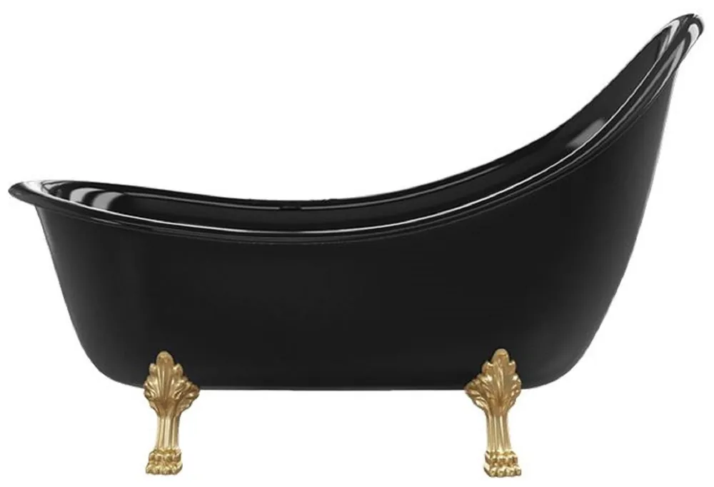 Abverkauf Casa Padrino baignoire Art Nouveau noir / or 180 cm - Baignoire autoportante style rétro
