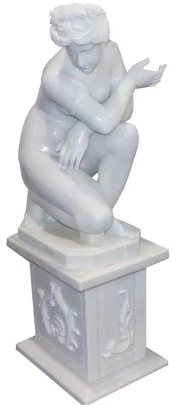 Bestpreis Casa Padrino sculpture baroque en marbre femme sur colonne gris H. 160 cm