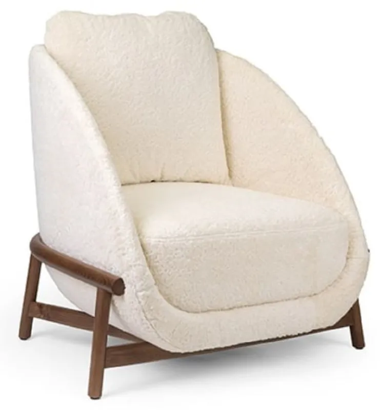 Casa Padrino fauteuil de luxe crème / marron H. 81 cm - Meubles de salon Neu Im Sortiment