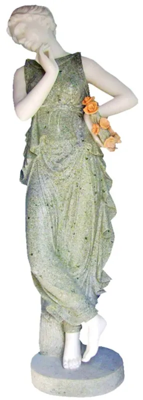 Casa Padrino sculpture décorative en marbre Art Nouveau dame vert / blanc / orange H. 150 cm Angebot