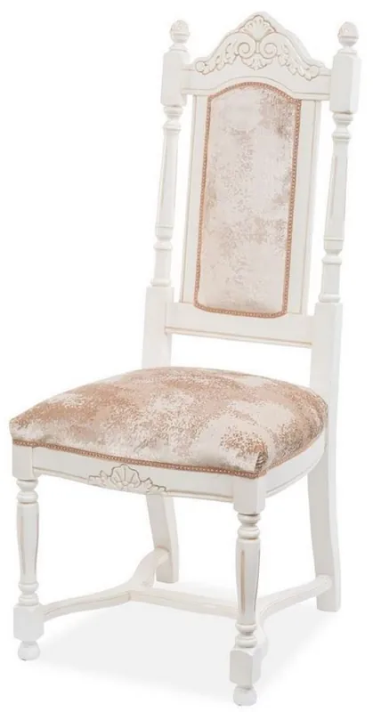 Preis Gesenkt Casa Padrino chaise de salle à manger baroque de luxe marron / blanc H. 118 cm - Meubles de salle à manger baroques