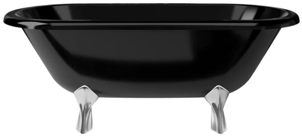 Casa Padrino baignoire Art Nouveau noir / argent 170 cm - Baignoire autoportante style rétro Preisreduziert