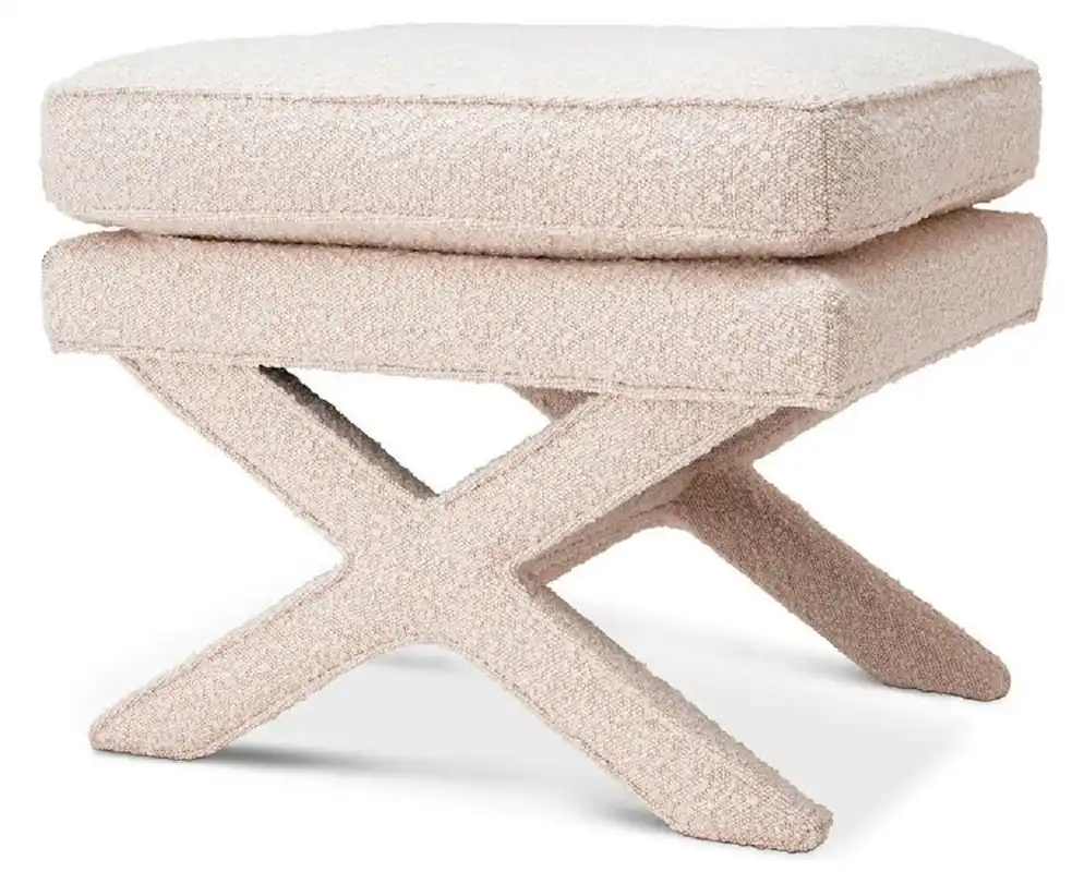 Aktuell Casa Padrino tabouret de luxe crème - Tabouret rectangulaire - Tabouret croisé - Meubles de luxe