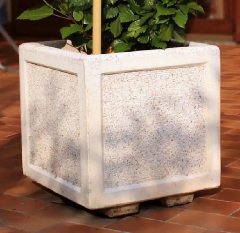 Top-Preis Casa Padrino pot de fleurs en béton rose 42 x 42 x H. 44 cm - Cache pot carrée en béton