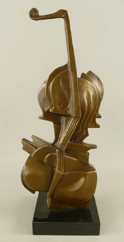 Letzte Chance Casa Padrino sculpture décorative en bronze violon bronze / noir H. 41 cm - Décoration de bureau abstraite