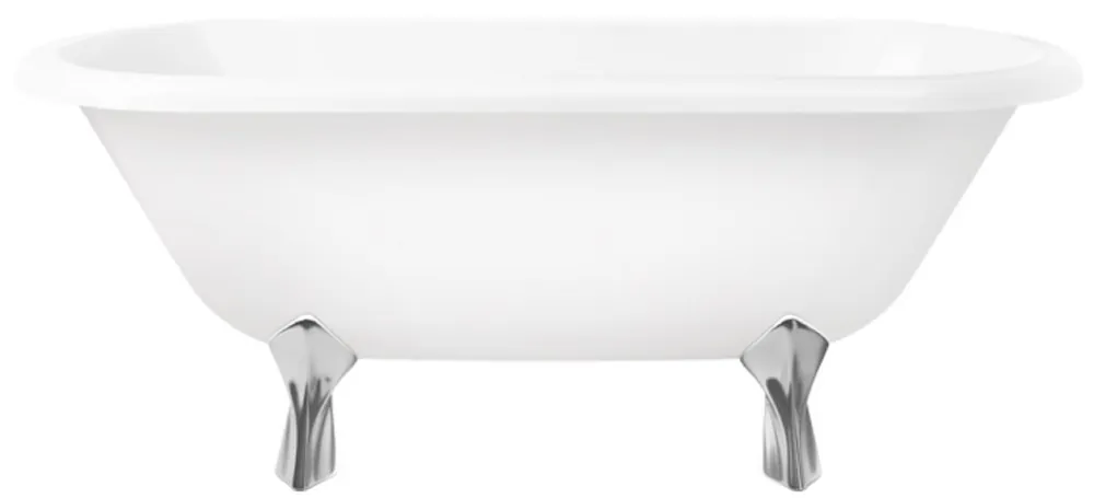 Casa Padrino baignoire Art Nouveau blanc / argent 170 cm - Baignoire autoportante style rétro Nur Heute
