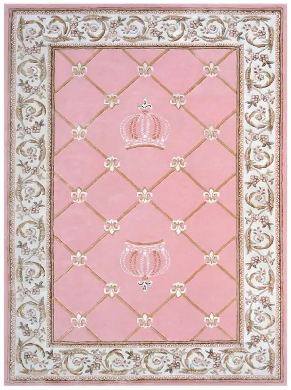 Garantierte Lieferung Pompöös by Casa Padrino tapis baroque de luxe couronne par Harald Glööckler rose / blanc / marron 200 x 300 cm