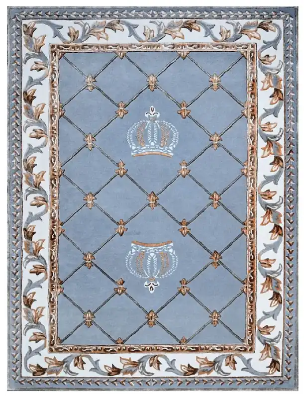 Sonderaktion Pompöös by Casa Padrino tapis baroque de luxe couronne par Harald Glööckler bleu 200 x 300 cm