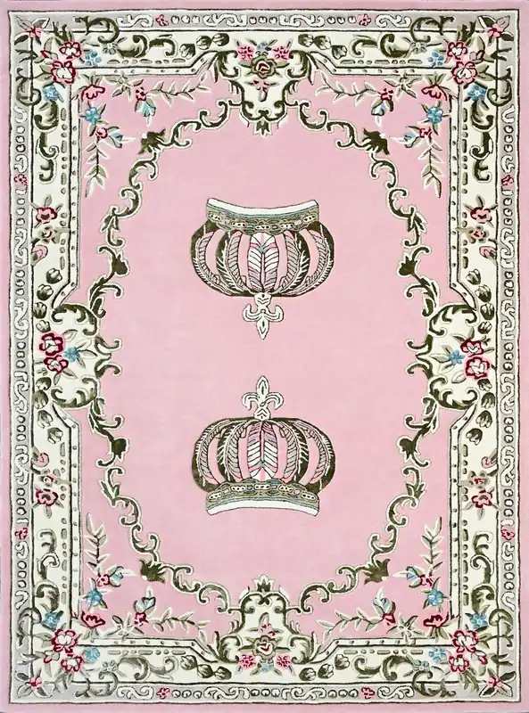 Neue Ware Pompöös by Casa Padrino tapis baroque de luxe couronne par Harald Glööckler rose 200 x 300 cm