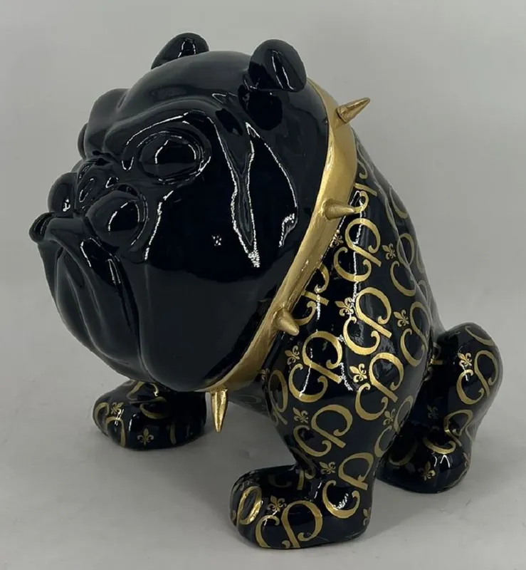 Knallerangebot Casa Padrino figurine décorative de luxe chien bouledogue noir / or 20 cm - Sculpture décorative