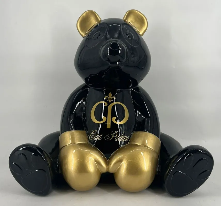 Nur Für Kurze Zeit Casa Padrino figurine décorative de luxe ours en peluche boxeur noir / or 50 cm - Sculpture décorative