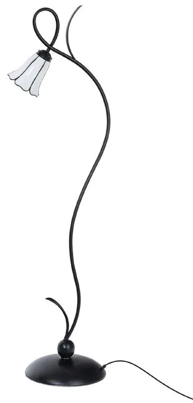 Schneller Versand Casa Padrino Lampadaire Tiffany Art Déco Noir / Blanc H. 160,5 cm - Lampes Tiffany