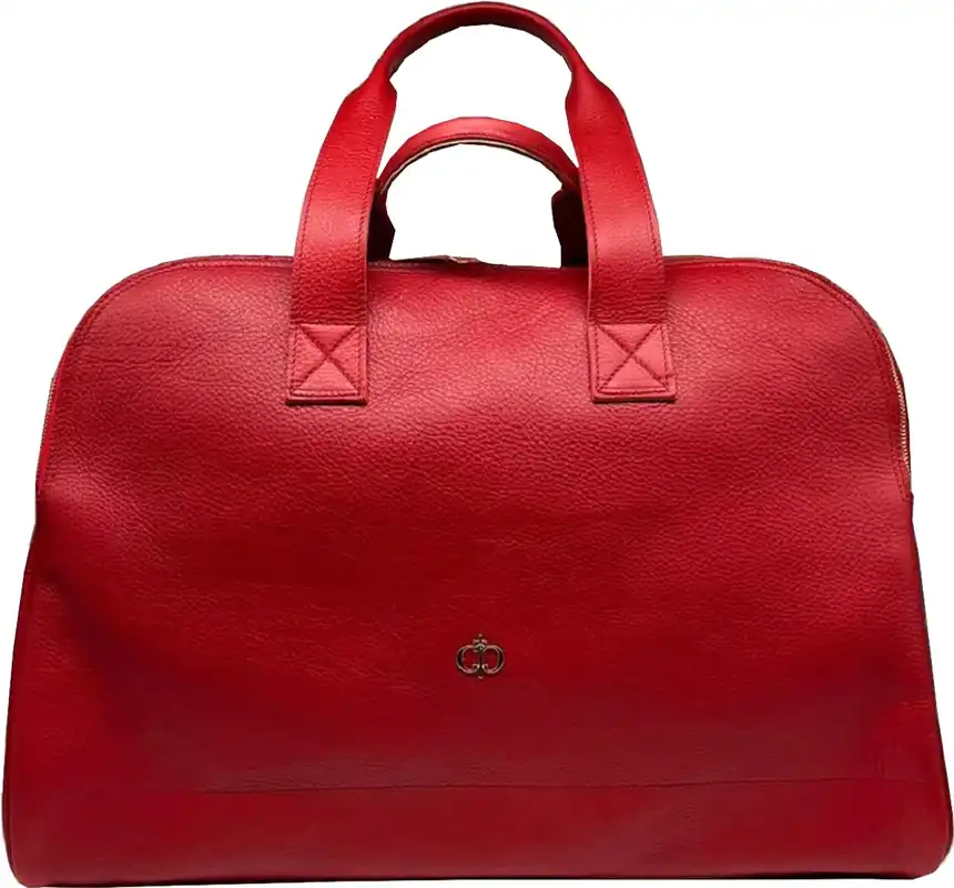 Top-Angebot Casa Padrino sac de voyage de luxe en cuir véritable rouge / or 50 cm - Fabriqué en Italie