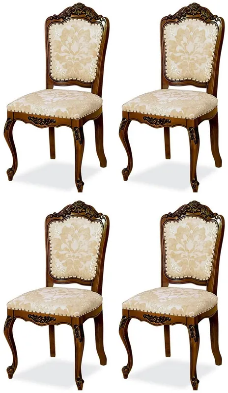 Sichere Zahlung Casa Padrino ensemble de 4 chaises de salle à manger baroque de luxe beige / marron H. 103 cm - Meubles de salle à manger baroques