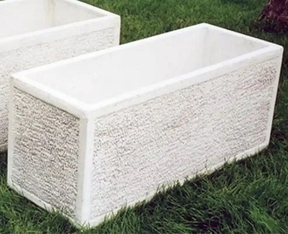 Schnäppchen Casa Padrino pot de fleurs blanc 100 x 40 x H. 45 cm - Cache pot rectangulaire