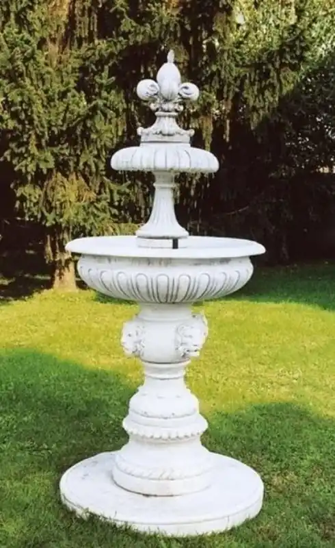Casa Padrino Fontaine Baroque Blanc Ø 95 x H. 215 cm - Fabriqué en Italie Sichere Zahlung