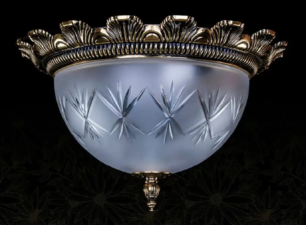 Casa Padrino lampe de couverture baroque de luxe laiton antique Ø 37 x H. 23 cm - Luminaires baroques Begrenztes Angebot