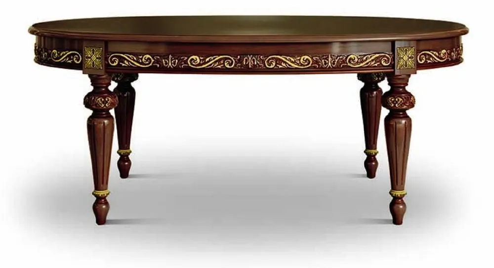 Casa Padrino table à manger baroque de luxe marron / or 160-210 cm - Meubles baroques - Fabriqué en Italie Kracherpreis