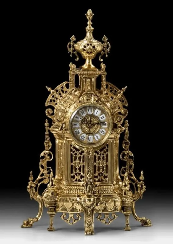Casa Padrino horloge de table baroque de luxe or 35 x H. 57 cm - Accessoires de décoration baroques Direkt Vom Hersteller