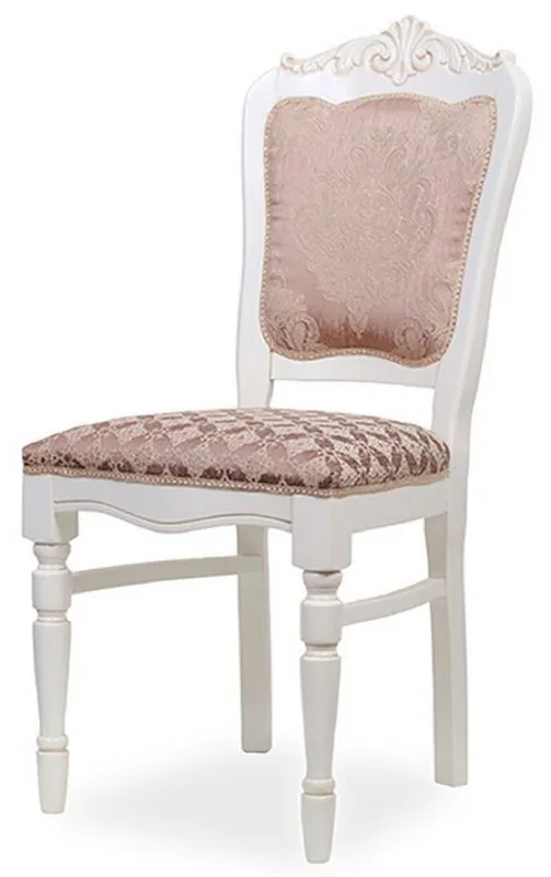 Jetzt Bestellen Casa Padrino chaise de salle à manger baroque de luxe rose / blanc H. 104 cm - Meubles de salle à manger baroques