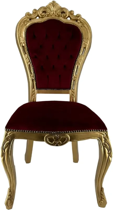 Casa Padrino chaise de salle à manger baroque de luxe bordeaux rouge / or H. 105 cm - Meubles de salle à manger de style baroque Direkt Vom Hersteller