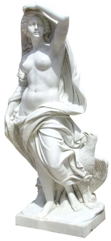 Schnäppchen Casa Padrino sculpture décorative de jardin en marbre Art Nouveau femme avec aigle gris H. 180 cm
