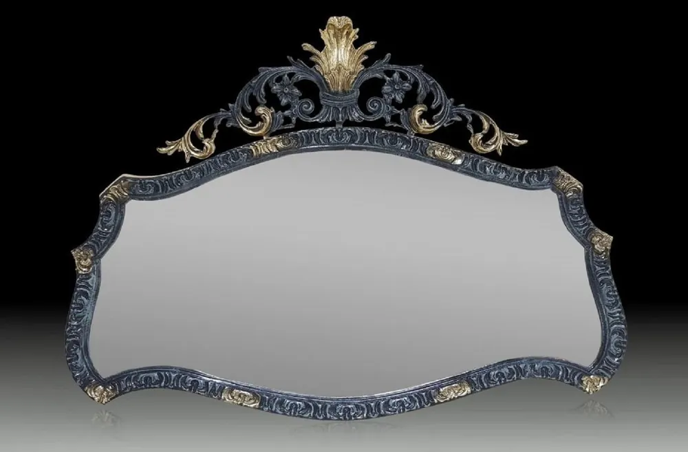 Neu Im Sortiment Casa Padrino Miroir Baroque de Luxe en Bronze Bleu / Or 115 cm - Meubles Baroques