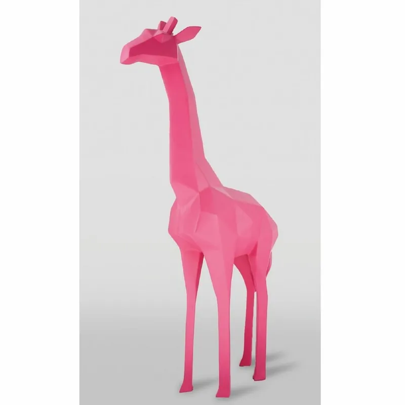 Günstig Casa Padrino sculpture décorative XXL girafe rose H. 140 cm - Figure de décoration de jardin abstraite