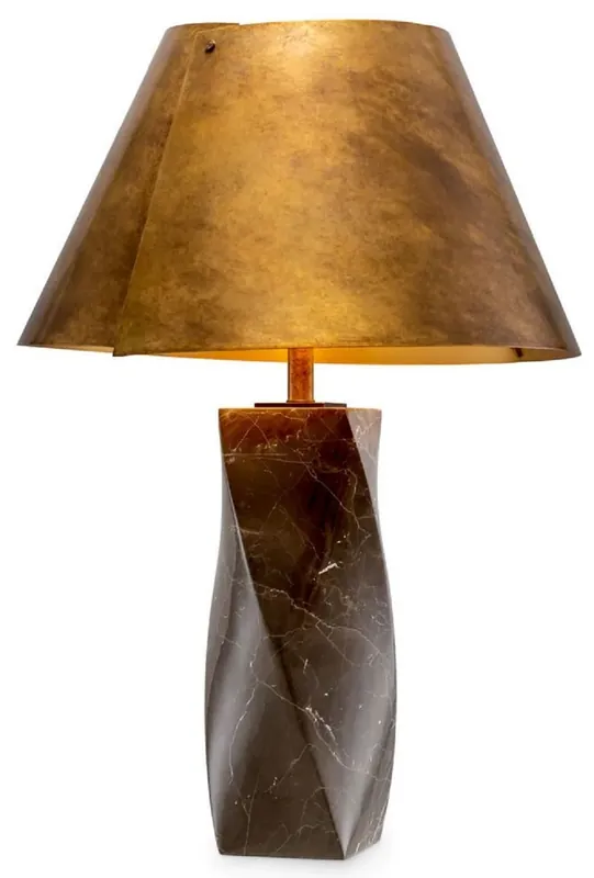 Beliebt Casa Padrino lampe de table de luxe en marbre avec abat-jour en métal marron / laiton vintage Ø 53 x H. 78 cm