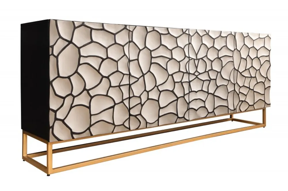 Angebot Credenza Casa Padrino con aspetto 3D nero / bianco / oro - mobili moderni in legno massello