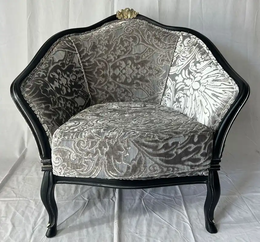 Angebot Casa Padrino fauteuil de salon baroque de luxe argent / gris / noir / or - Meubles baroques