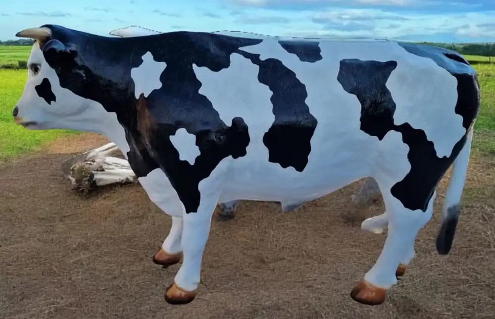 Rabatt Casa Padrino sculpture décorative XXL vache blanc / noir 240 cm - Figurine de jardin grandeur nature