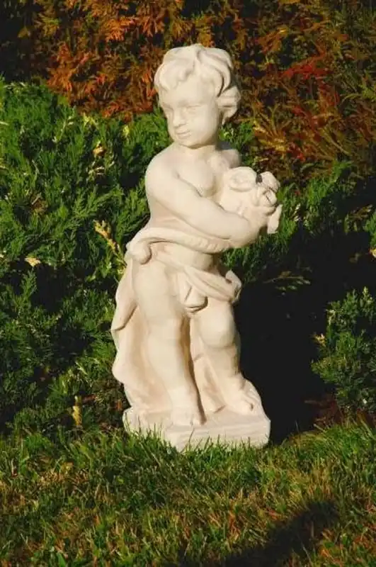 Aktuell Casa Padrino sculpture décorative de jardin Art Nouveau en pierre garçon beige H. 50 cm