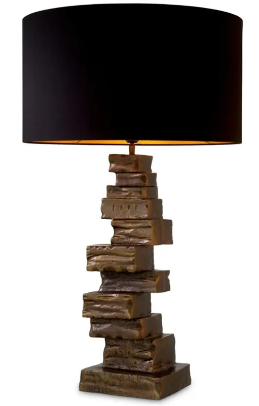 Neue Ware Casa Padrino lampe de table de luxe noir / laiton vintage H. 92 cm, L. 19
