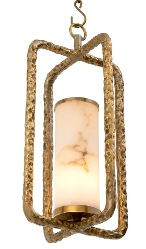 Neu Casa Padrino lustre de luxe vintage laiton / albâtre Ø 29 x H. 59 cm