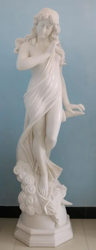 Top-Preis Casa Padrino sculpture décorative de jardin en marbre Art Nouveau femme blanc H. 185 cm - Figurine décorative de jardin
